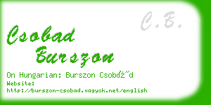 csobad burszon business card